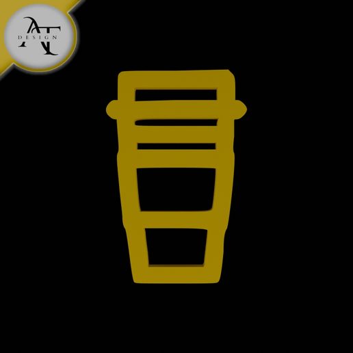 ☕ Simple Coffee Cup Symbol - 2D Art・Free STL File for 3D printing・Cults