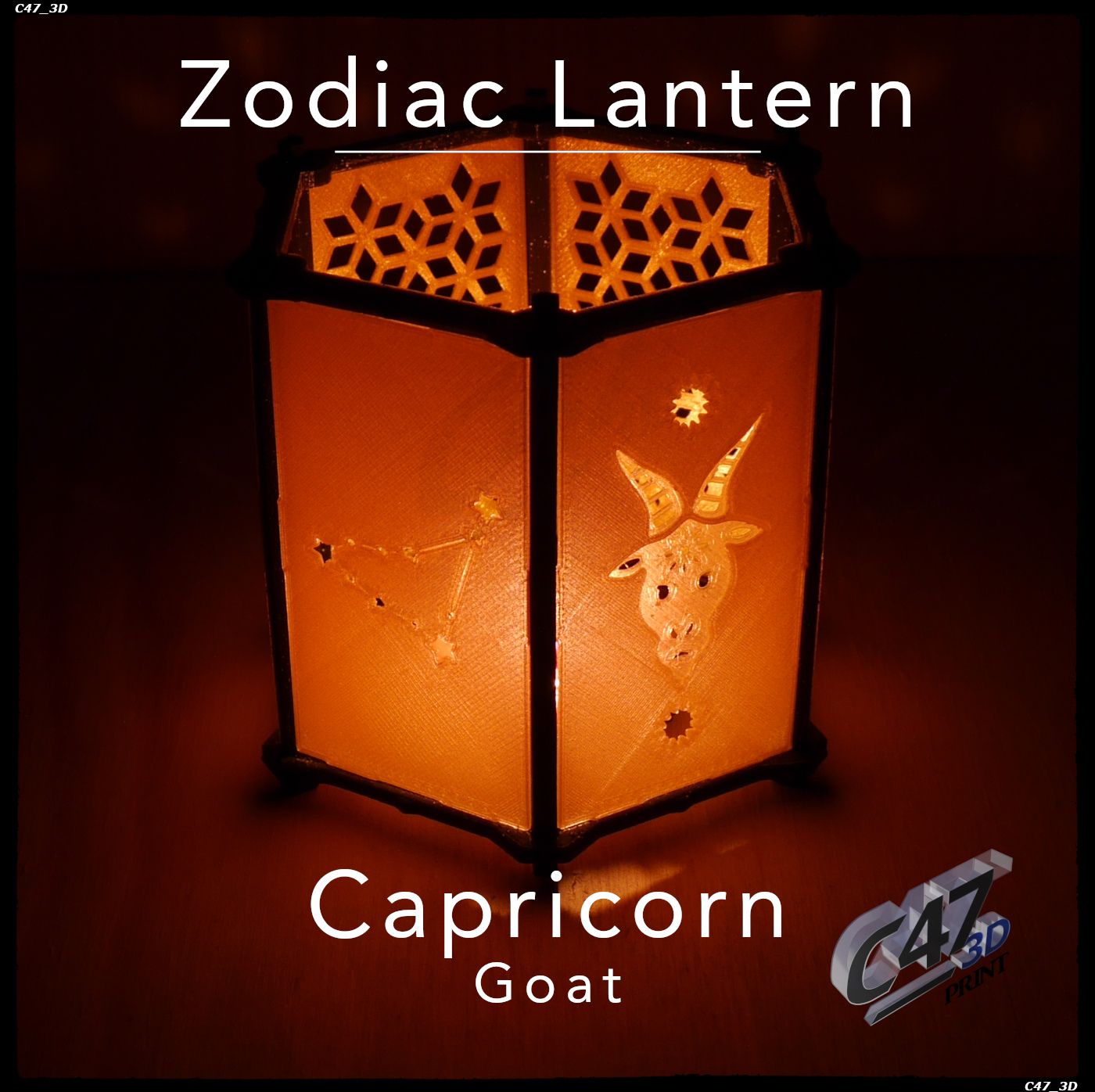 10-Capricorn-Print-2.jpg Download STL file Zodiac Lantern - Capricorn (Goat) • 3D printing template, c47