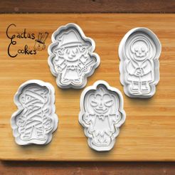 Bild_Set.jpg 3D file Halloween Monster Cookie Cutter set 0455・3D print design to download