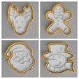 Reindeer-COLLAGE.jpg Christmas Cookie / Biscuit Cutters With Fondant Icing Stamps
