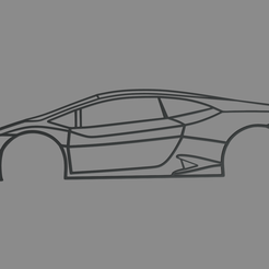 Lamborghini_Huracan_LP610-4_Wall_Silhouette_Render_01.png Fichier STL Lamborghini Huracan LP610 4 Wall Silhouette・Plan pour impression 3D à télécharger