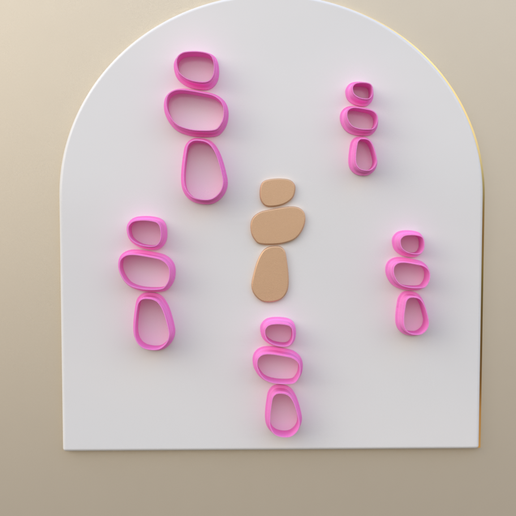 Polymer clay cutter organic/ 5 sizes and 3 cut versions/Digital .STL File * File For Use In A 3D Printer/ Digital Download .STL - 3D model önizlemesi