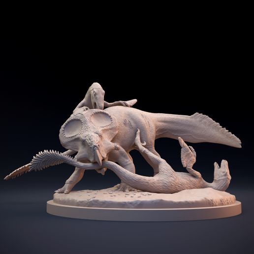 Protoceratops vs Velociraptor scene 3D model
