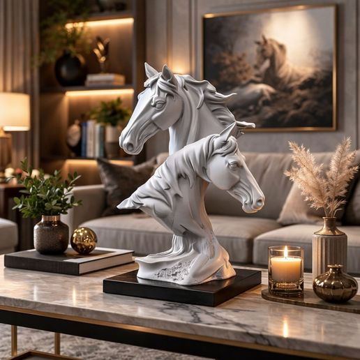 Horse Bust STL File – Dual Horse Head Sculpture