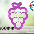 uvas.png Archivo STL fruit cookie cutter・Diseño de impresión en 3D para descargar