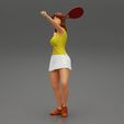 Girl-0008.jpg Woman playing tennis giving service throwing ball