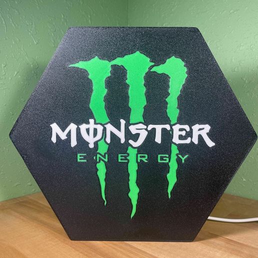 👹 Monster Energy Lamp・ STL File for ・Cults