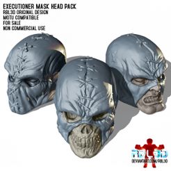 EXECUTIONER MASK HEAD PACK RBL3D ORIGINAL DESIGN MOTU COMPATIBLE FOR SALE NON COMMERCIAL USE Fichier OBJ Pack Têtes Masquées du Bourreau (Motu Origins)・Plan imprimable en 3D à télécharger