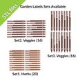 etsy-view-Xsell.jpg Garden plant markers, VEGETABLES, Set#3, garden labels, set of 16 with a storage ring