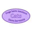 Dogs_cats_Servants.stl Cats Have Servants Sign