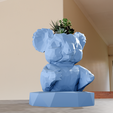 koala-bust-low-poly-planter.png Koala low poly planter pot flower vase stl 3d print file