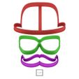 02.jpg Set hat glasses mustache cookie cutter for professional