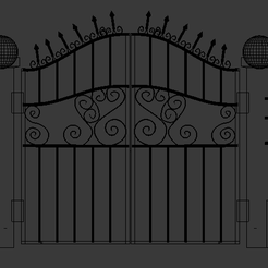 gate.png OBJ file Gateway Exterior Mansion Gate・3D printing design to download