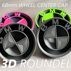 Wheel-cap.png Free STL file Wheel center cap for BMW 68mm "3D roundel design"・3D printing model to download