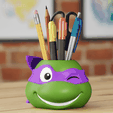 tmnt_planter06.png Ninja Turtles Planter Pen Holder 4 models