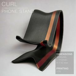 Curl_phone-stand_black_perspective.jpg CURL | Phone Stand