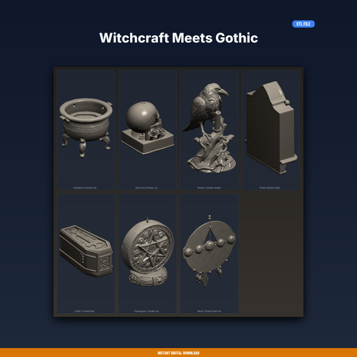 Witchcraft Meets Gothic - 7-Model STL Bundle