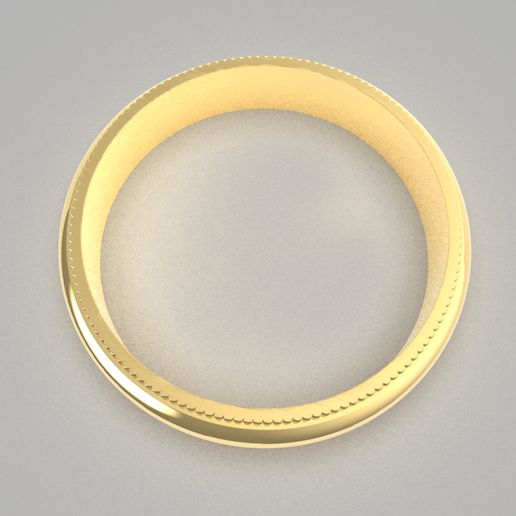 Milgrain Half Round Wedding Band Ring Size 6 "US". 3D model
