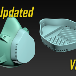 SealedV3.png Fichier STL gratuit COVID-19 Capuchon de masque, couvert・Plan imprimable en 3D à télécharger