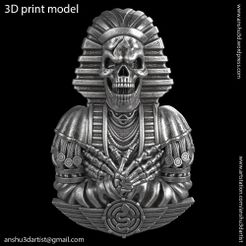 Egyptian_skull_vol2_Pendant_K1.jpg 3D-Datei Ägyptischer Schädel vol2 Anhänger und Relief・3D-druckbares Modell zum Herunterladen