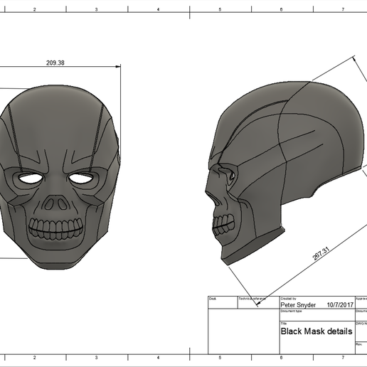 d1.png Download STL file Black Mask Helmet • 3D printing template, VillainousPropShop