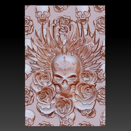 skull and rose 3D model