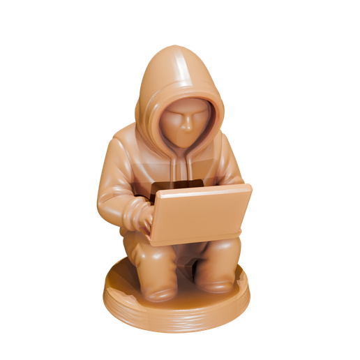 💻 Hacker Figure in Hoodie with Laptop – STL + GLB for 3D Printing・ STL ...