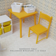 NORRAKER TABLE DOLLHOUSE MINIATURE 1:12 SCALE Miniature Ikea-inspired Norraker Table for 1:12 Dollhouse, IKEA Miniature Furniture Chair for Dollhouse, Ikea Dollhouse Furniture