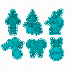 main.png Christmas Grinch cookie cutter set of 6