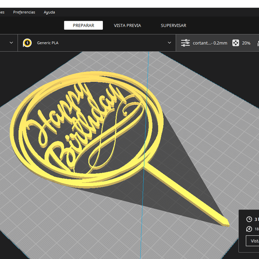 🎂 Happy Birthday Cake Topper・ STL File for 3D printing・Cults