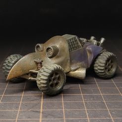 IMG20230312001133.jpg Бесплатный STL файл Багги чумного доктора для Gaslands или настольных ролевых игр・Шаблон для 3D-печати для загрузки