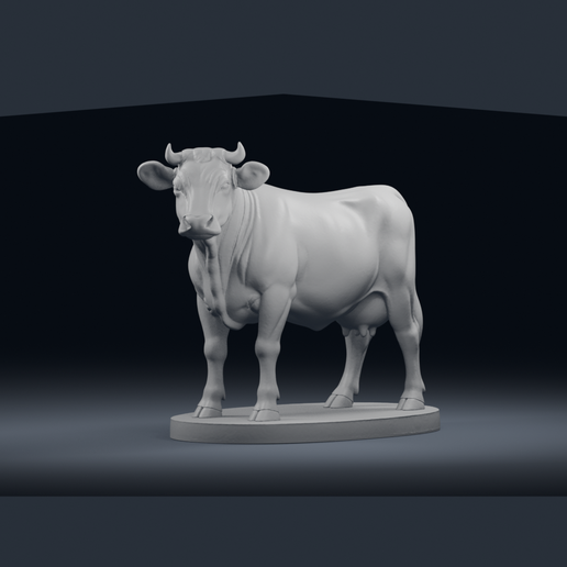 Vache debout — 4 STL de 7,5 et 15 cm avec et sans supports