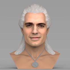 untitled.1722.jpg 3D file Geralt of Rivia The Witcher Cavill bust full color 3D printing・3D printer model to download