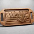 US-Flag-Army-Seal-Tray-With-Handles-©.jpg US Flag Army Seal Trays Pack - CNC Files for Wood (svg, dxf, eps, ai, pdf)