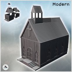 1-PREM.jpg Post-apokalyptische westliche Kapelle mit Glockenturm und gepanzerter Metalltür (28) - Future Sci-Fi SF Post-apokalyptisch Tabletop Scifi 28mm 15mm 20mm Modern