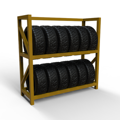 Tire-Rack.png Télécharger fichier STL Tire Rack 1/64 • Design pour impression 3D, Flea3D