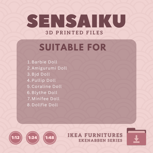 01.-EKENABBEN-Open-Shelf-Unit-6.png Miniature Replica 01. EKENABBEN Open Shelf Unit for Miniature Dollhouse - IKEA - 3D Print Instant Download