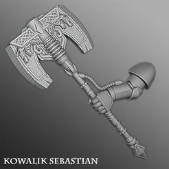 Render_3.png Archivo STL Hacha de vikingos espaciales・Objeto imprimible en 3D para descargar