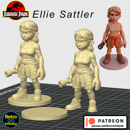 ♾️ Dr. Ellie Sattler - Jurassic Park 3D figure Retro Infinity