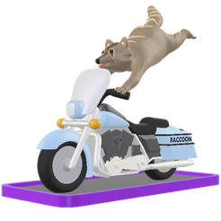Mapache-Rider-vdiagf1.png Télécharger fichier STL Raccoon Rider • Plan à imprimer en 3D, Arbros