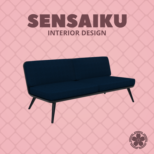 Miniature Replica 1:12 Space Copenhagen 04. Spine Lounge Suite Sofa for Miniature Dollhouse - 3D Print Instant Download - Miniature Furniture Designer Series