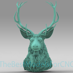Deer-Front.png Modèle 3D Fichier STL pour CNC Router Laser & 3D Printer Deer Front