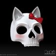 KITTY-GHOST-MASK-05.jpg Kitty Ghost - Skull Cat Mask Cosplay - STL model 3D print file