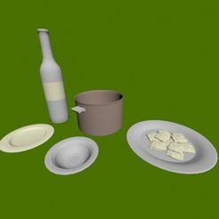 1.jpg STL file Plates, bottle and pot・3D printing model to download, Zorana