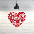 19.Heartroses.JPG Heart Roses wall sculpture 2D I San valentines day