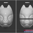 Japan_Kitsune_Demon_Mask_3d_print_file_09.jpg Japanese Fox Mask Demon Kitsune Cosplay STL File