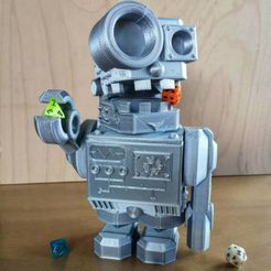 Fortune-Bot-1.jpg STL file Dice Tower FORTUNE Bot - Print in Place NO SUPPORT・3D printable model to download