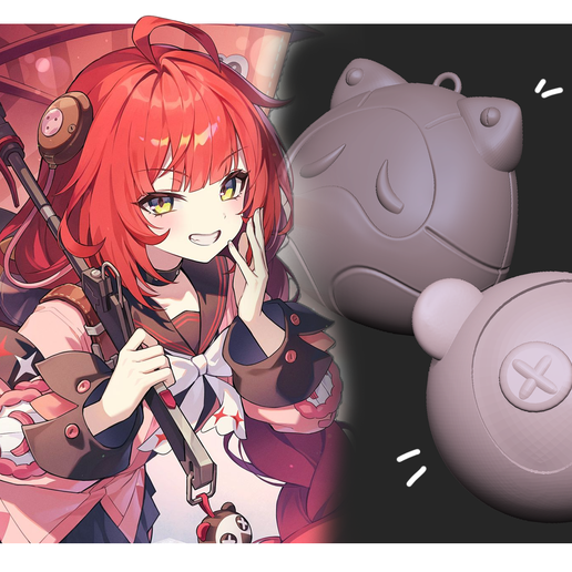 💤 ZZZ Ukinami Yuzuha-Keychains STL// Backbag and Umbrella