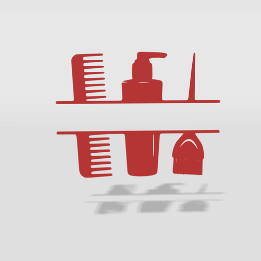 wall decor hairdresser - 3D model önizlemesi