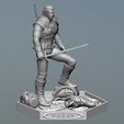 Preview21.jpg Geralt vs The Crones The Witcher 3 - Henry Cavill Version 3D print model